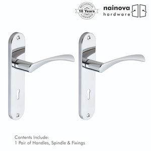 Twist Door Handle Lever on Back Plate | Chrome