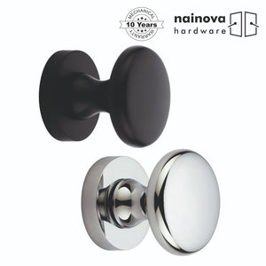 Victorian Mortice Door Knob on Rose | Black & Chrome