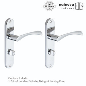 Twist Door Handle Lever on Back Plate | Chrome