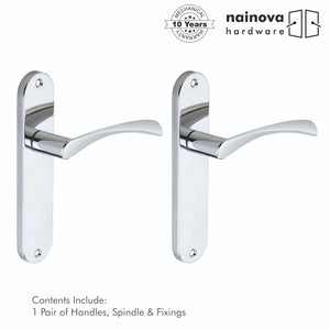 Twist Door Handle Lever on Back Plate | Chrome