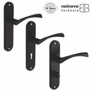 Twist Door Handle Lever on Back Plate | Black