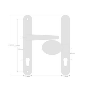 Offset Door Handle Lever Pad 92pz 62pz Sprung Pair for uPVC & Composite Doors