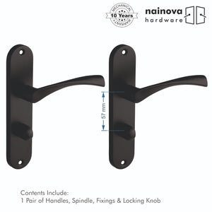 Twist Door Handle Lever on Back Plate | Black