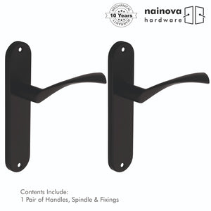 Twist Door Handle Lever on Back Plate | Black