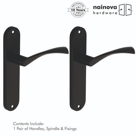 Twist Door Handle Lever on Back Plate | Black