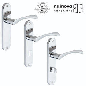 Twist Door Handle Lever on Back Plate | Chrome