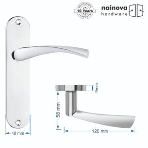 Twist Door Handle Lever on Back Plate | Chrome