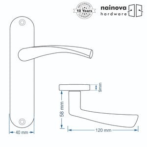 Twist Door Handle Lever on Back Plate | Black