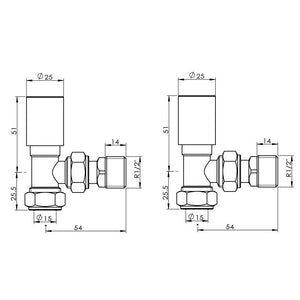 Manual Radiator Valves MRV - Angled