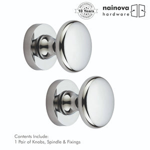Victorian Mortice Door Knob on Rose | Black & Chrome
