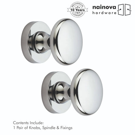 Victorian Mortice Door Knob on Rose | Black & Chrome