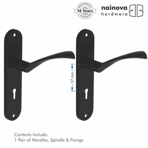 Twist Door Handle Lever on Back Plate | Black