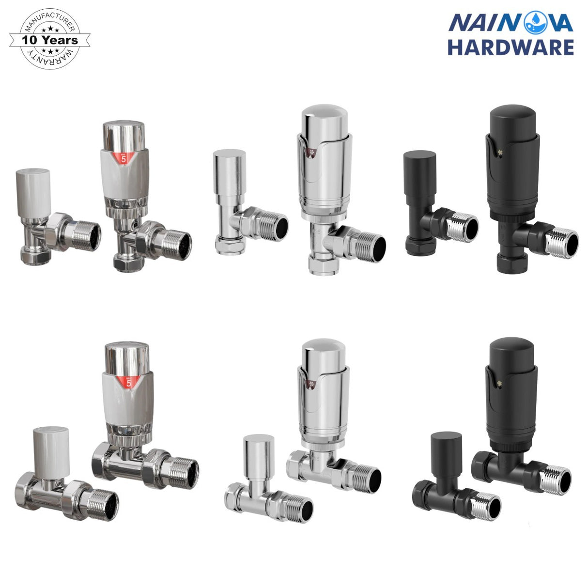Thermostatic Radiator Valves for 15mm Pipes - Angled