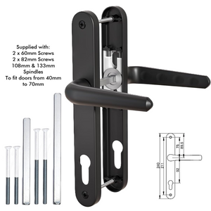 UPVC Door Handle 92PZ Long Plate 240mm - For PVC Composite Doors
