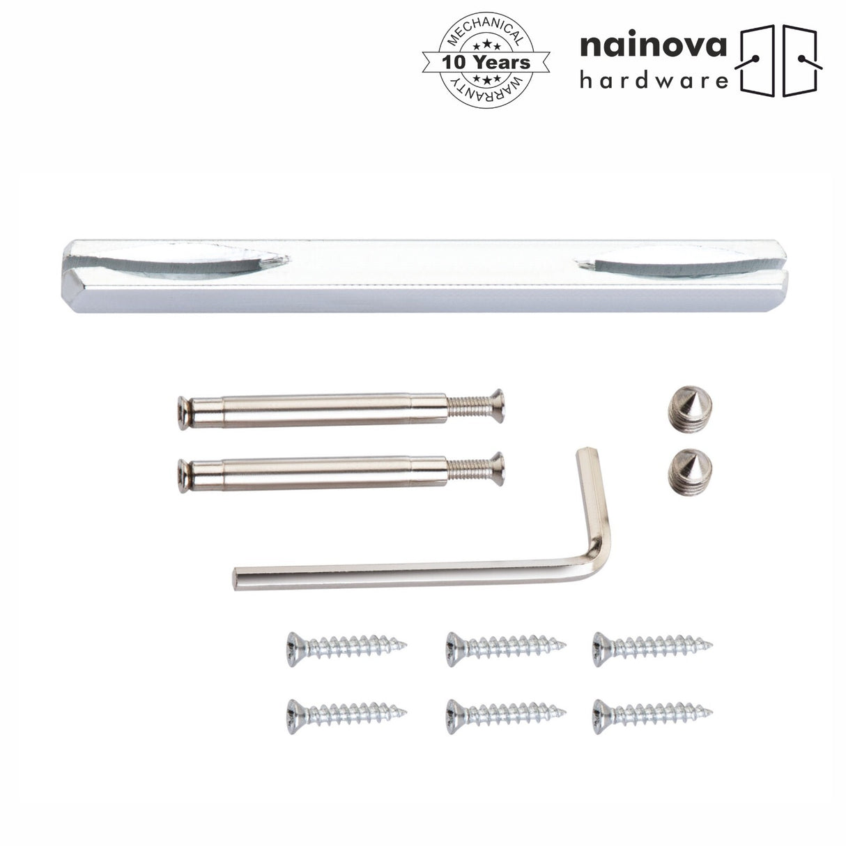 Twist Door Handle Lever on Back Plate | Chrome