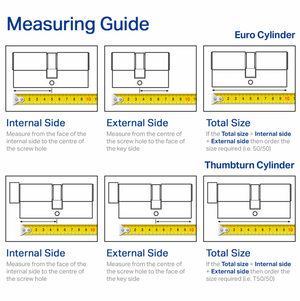 Euro Cylinder Door Lock  Thumb Turn Barrel TS007 1 Star Anti-Snap 3 Keys - NOVA