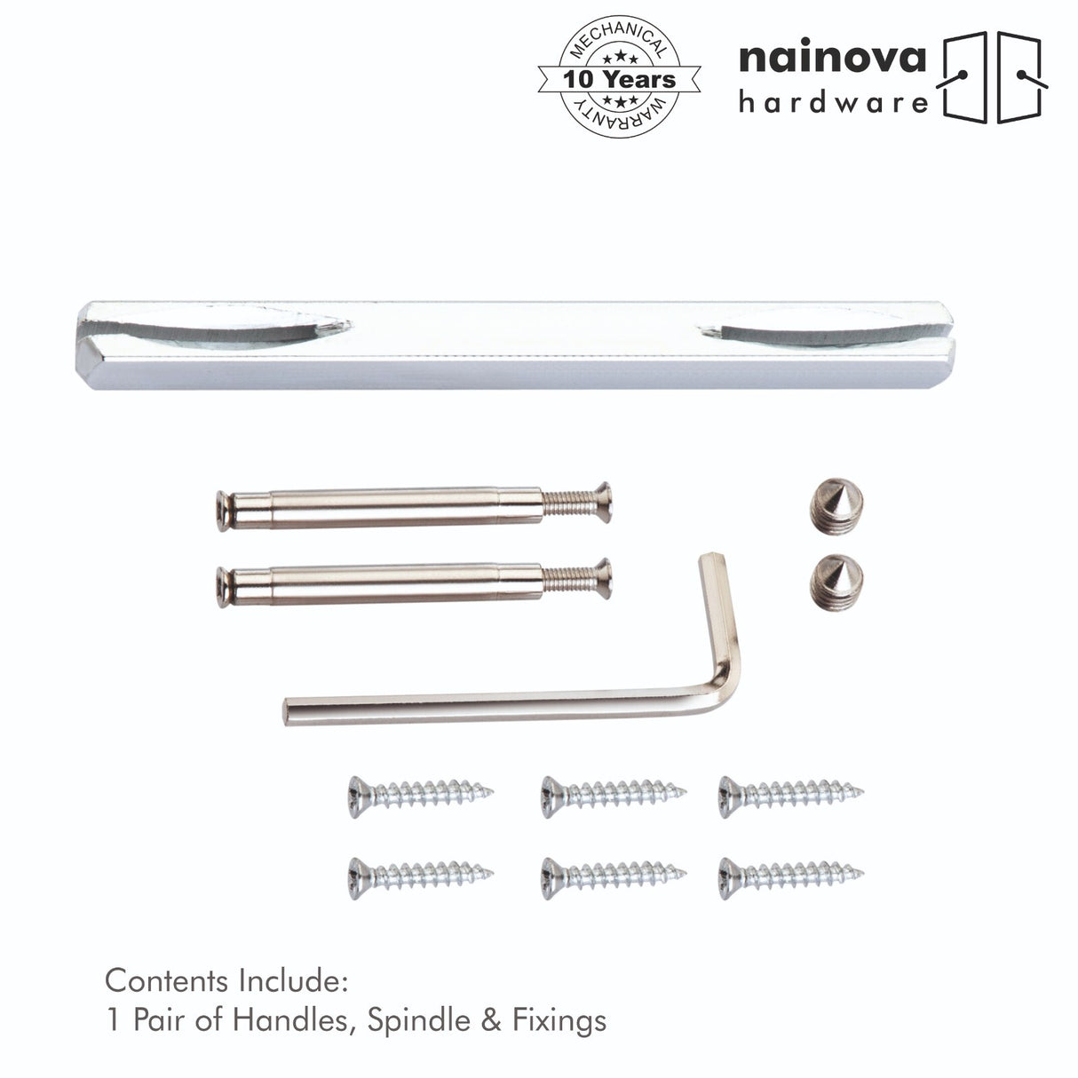 Dual Tone Door Lever on Rose - Chrome, Black