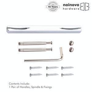 Dual Tone Door Lever on Rose - Chrome, Black