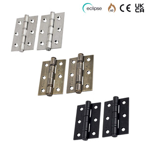 Internal Door Hinges Eclipse 76x52mm Ball Bearing Grade 7, Includes Screws, 1 Pair