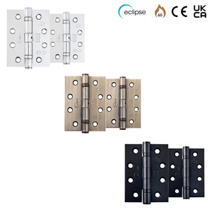 Internal Door Hinges Eclipse 102x76mm Ball Bearing Grade 11, Includes Screws, 1 Pair
