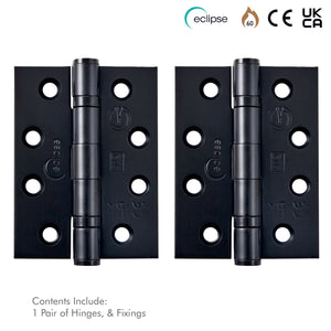 Internal Door Hinges Eclipse 102x76mm Ball Bearing Grade 11, Includes Screws, 1 Pair